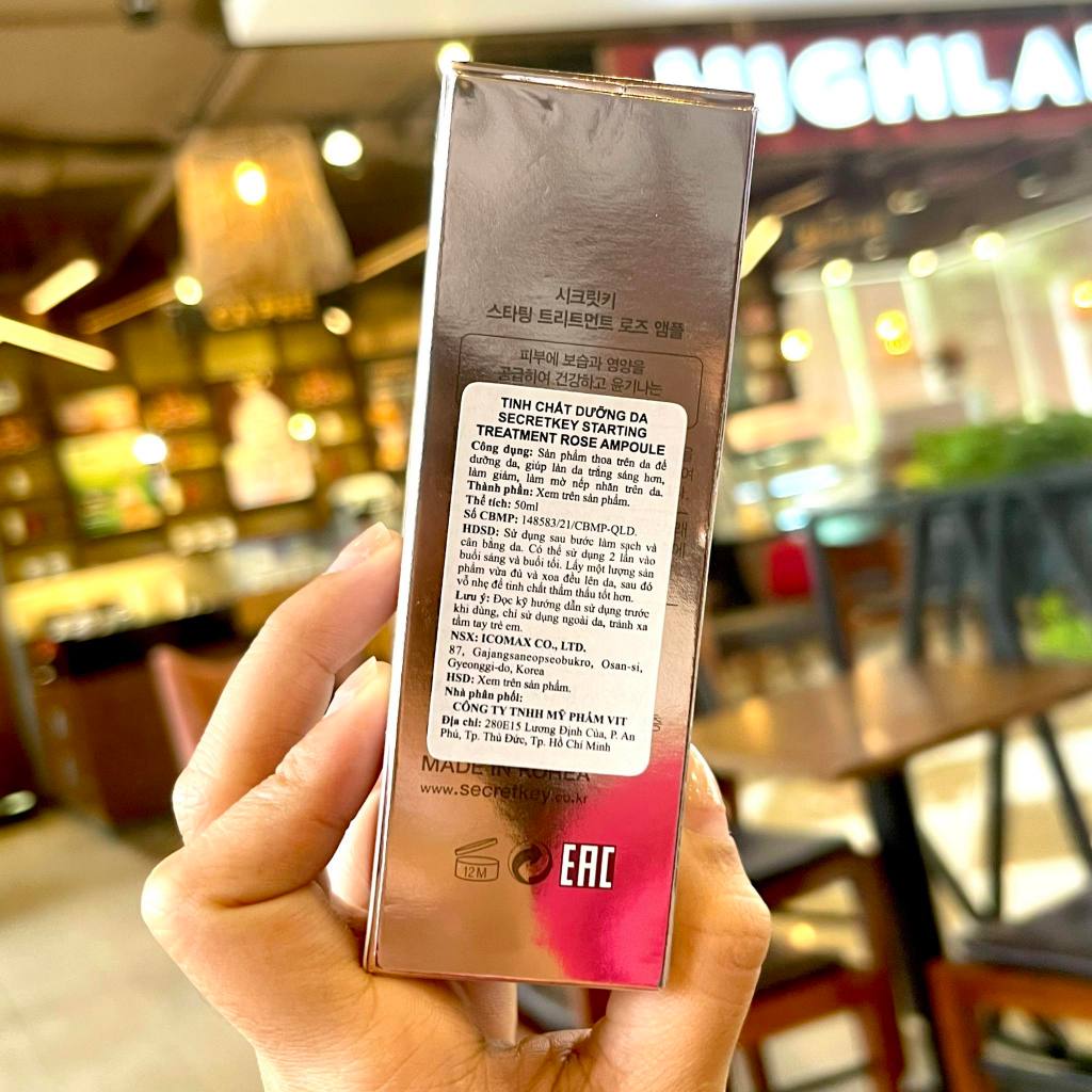 Tinh Chất Dưỡng Trắng Phục Hồi Secret Key Starting Treatment Rose Ampoule 50Ml