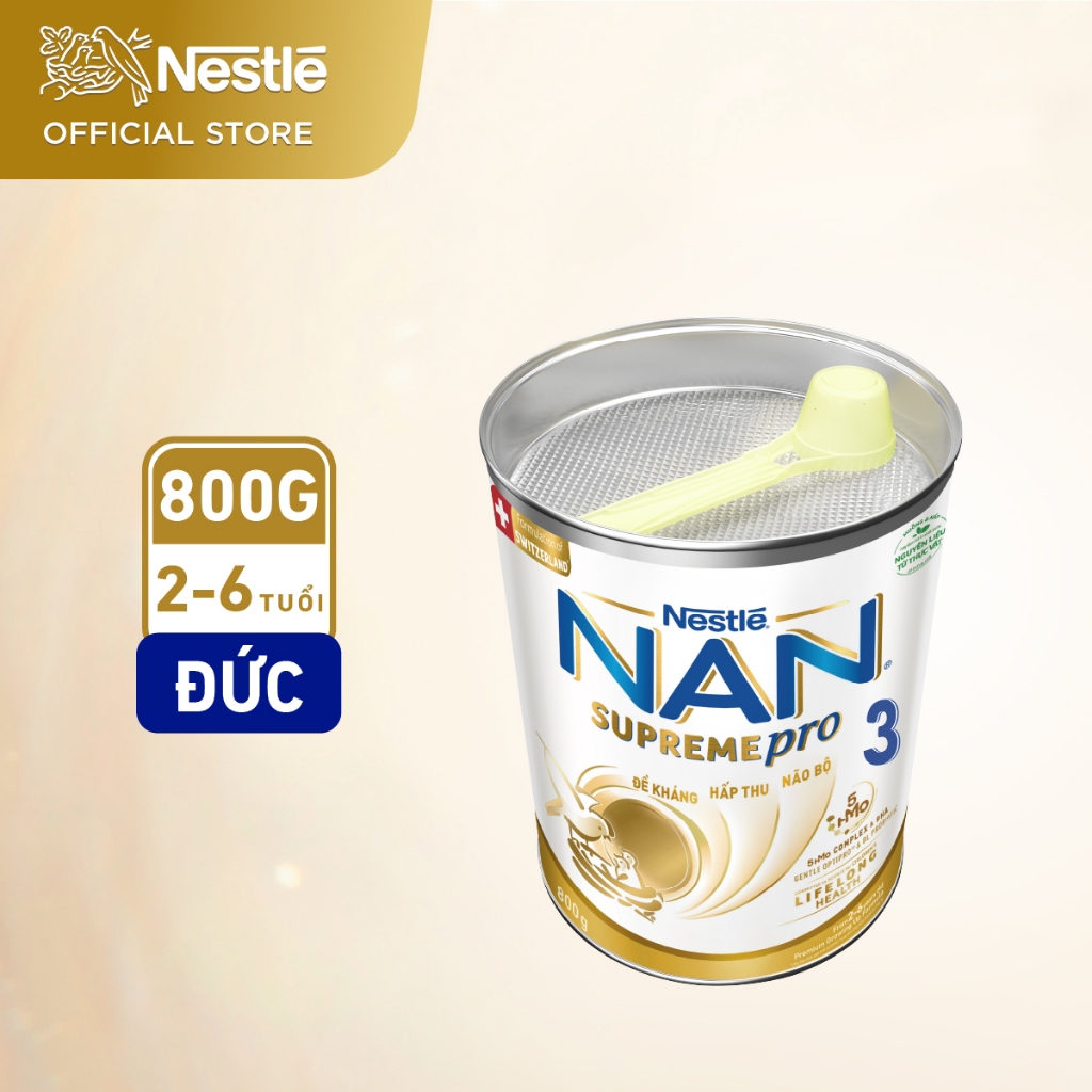 Bộ 2 Lon Sữa Bột Nestlé NAN SupremePro 3 với 5HMO 800g/lon - SP nhập khẩu từ Đức Tặng chảo nướng điện đa năng