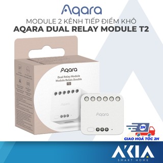 Aqara Relay Module T2 - Rơ le 2 kênh,Tiếp điểm Khô và Ướt, Điều khiển cửa cuốn,Tương thích Homekit