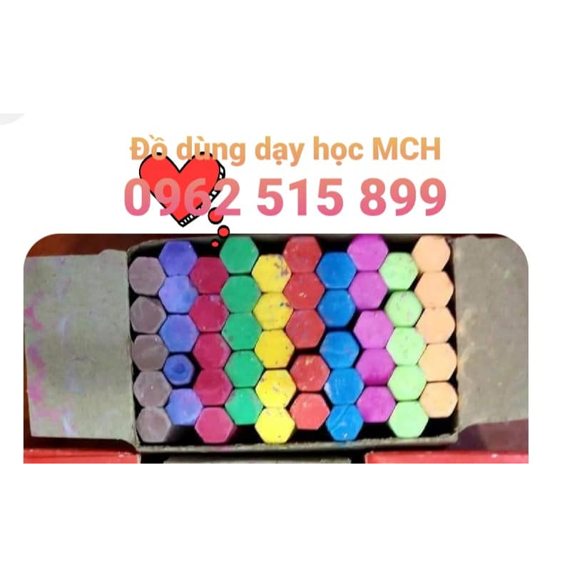 Phấn màu lục giác 50 viên, phấn mỹ thuật 12 viên