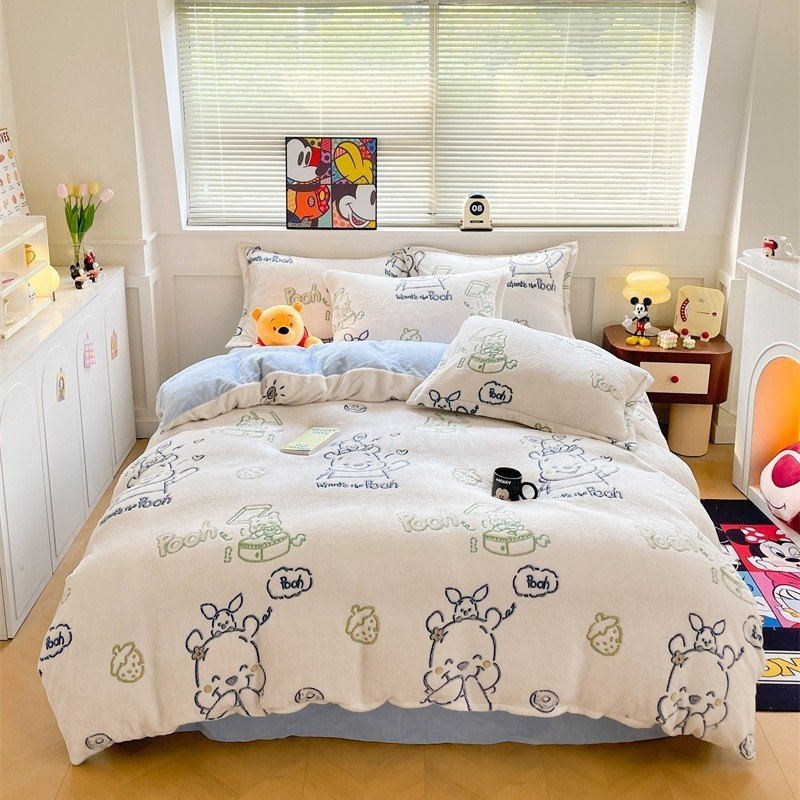 Bộ Ga Gối 4 Món Cao Cấp, Bộ Chăn Ga Gối Nỉ Nhung mềm mịn ám áp mùa đông, Nhiều Mẫu Mới Đủ Kích Thước