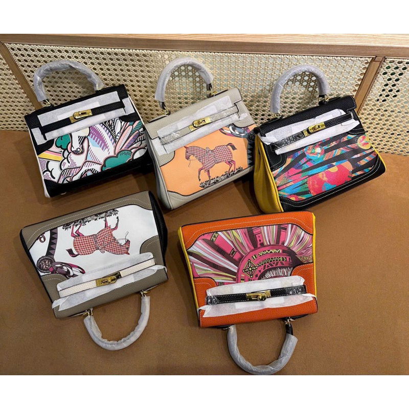 Túi Xách HMm KELLY HOẠ TIẾT sz25 .Nobox, có logo mã cod, Hàng super