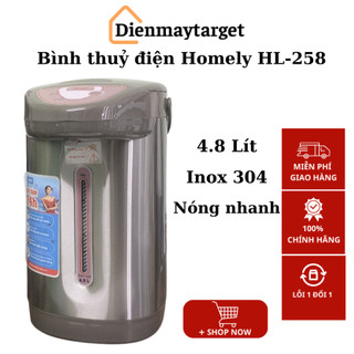 Bình thủy điện Homely HL258 dung tích 5L, đun sôi và giữ nhiệt tốt, chất liệu ruột cao cấp, bảo hành chính hãng
