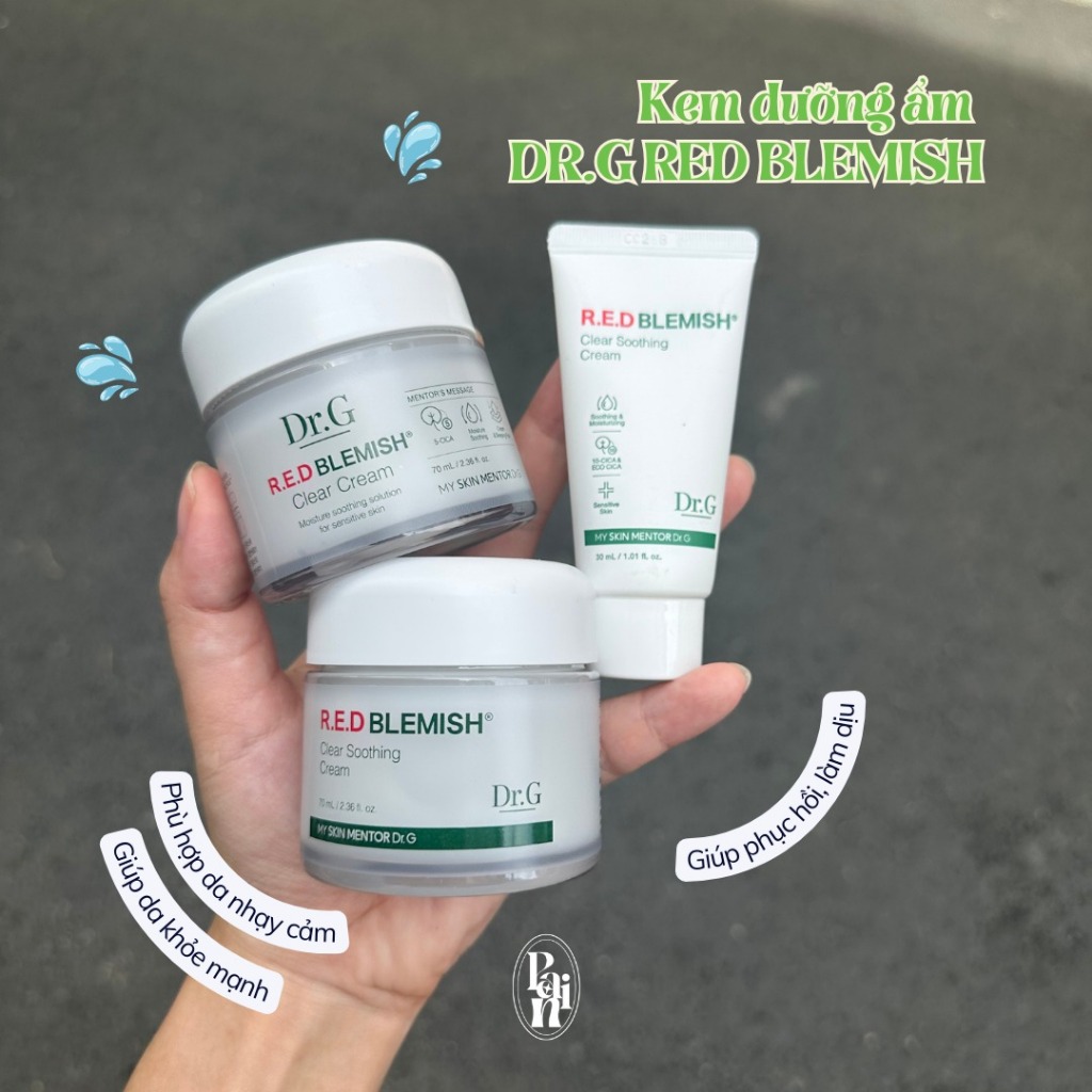KEM DƯỠNG PHỤC HỒI DA VÀ B5 CÓ TP NIACINAMIDE Dr.G R.e.d Blemish Clear Smoothing Cream 50ML
