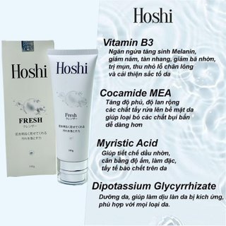 Sữa rữa mặt Hoshi Fresh 100g phiên bản mới sạch thoáng dưỡng ẩm trắng da