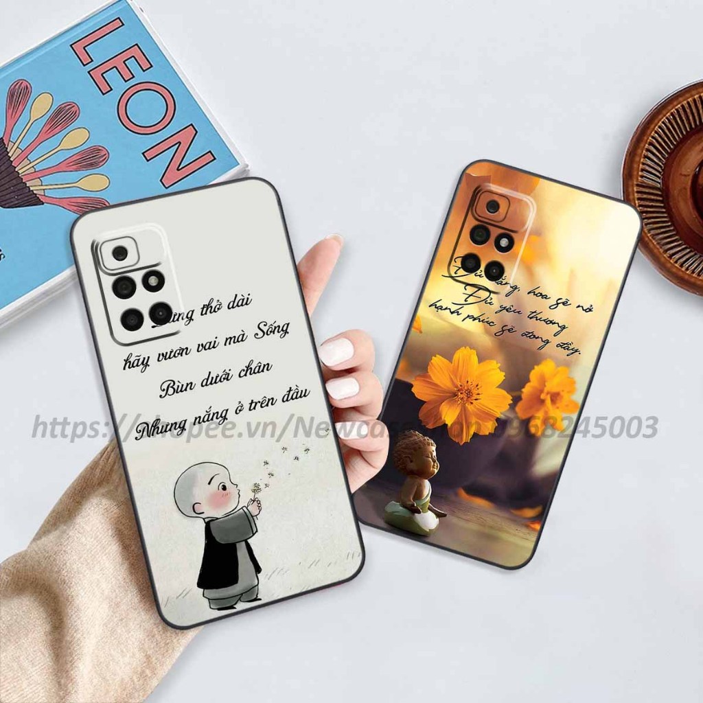 Ốp lưng Xiaomi Redmi 10 in hình thư pháp,tâm an vạn sự an giản dị
