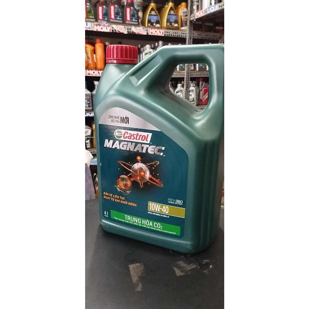 Dầu nhớt ô tô 10W40 Tổng hợp 4 Lít Castrol MAGNATEC 10W-40 SN/CF Cho oto