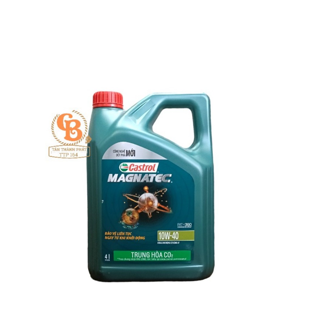 Dầu nhớt ô tô 10W40 Tổng hợp 4 Lít Castrol MAGNATEC 10W-40 SN/CF Cho oto