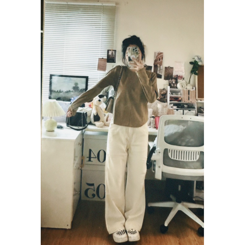 Quần kem trắng siêu đẹp QC