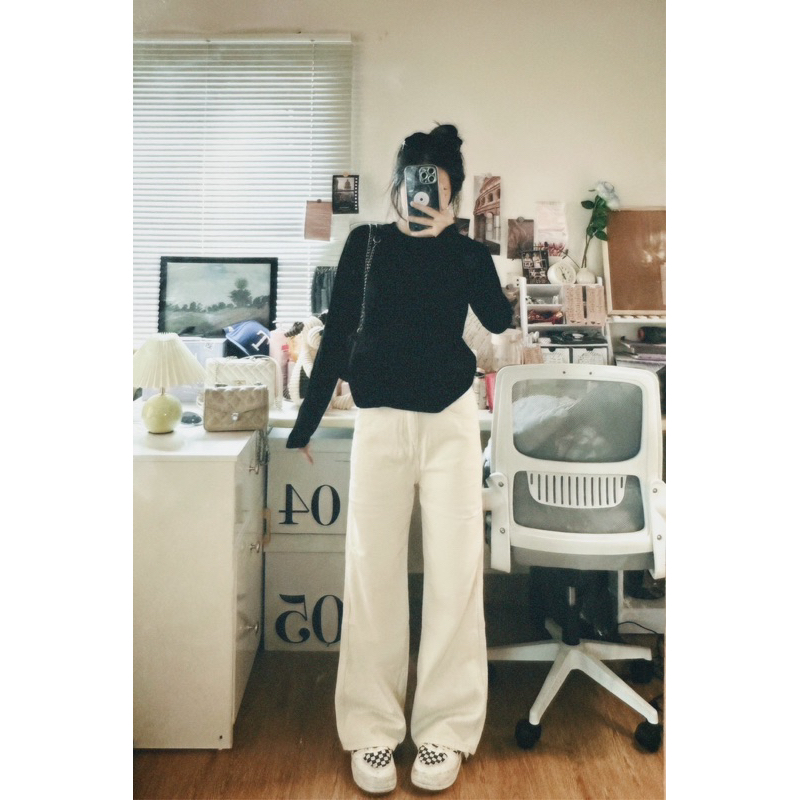 Quần kem trắng siêu đẹp QC