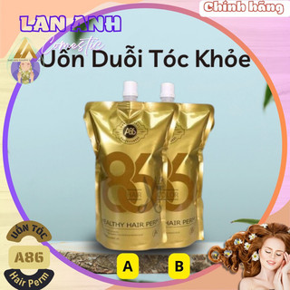 Thuôc uốn tóc A86 vàng (AB)và Thuoc duỗi tóc A86 vàng ( AC) 1000mlx2
