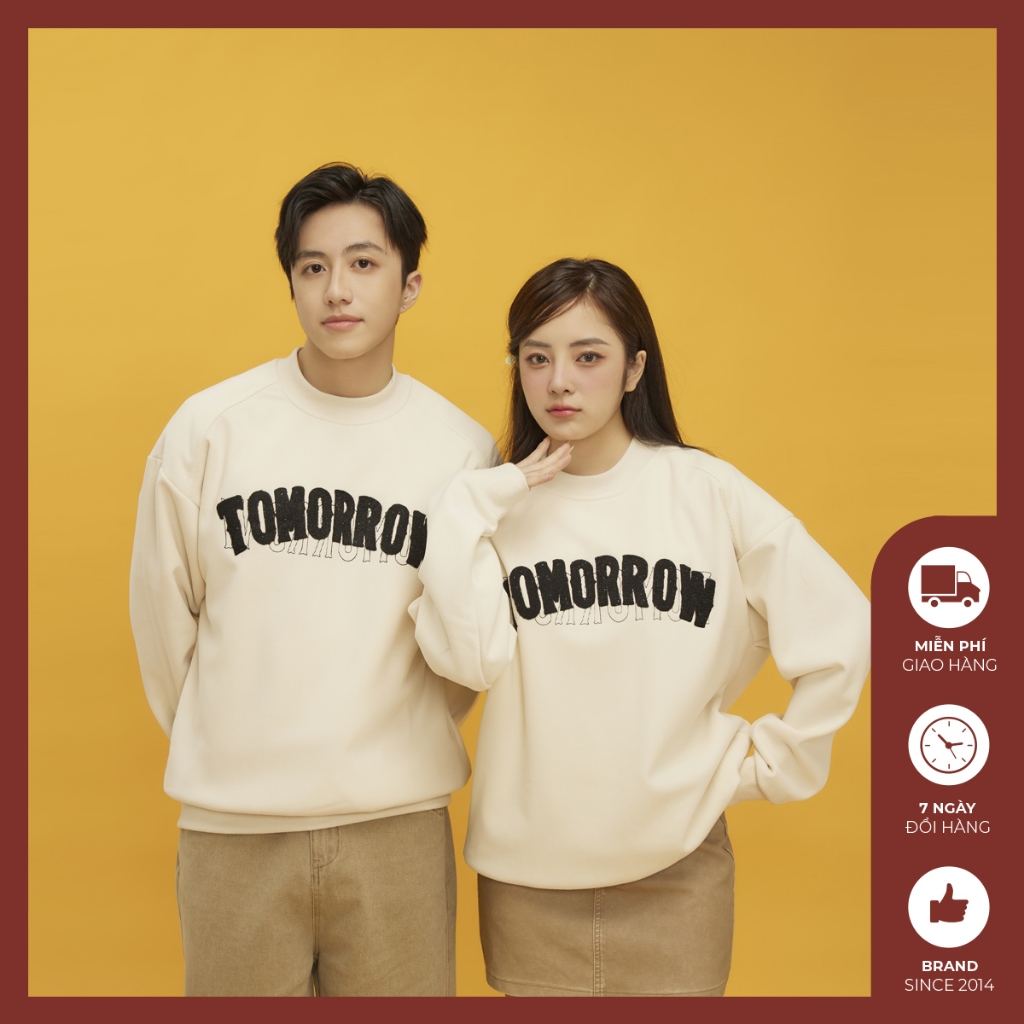 Áo sweater nam nữ nỉ bông Độc menswear form rộng suông cổ tròn họa tiết thêu, giữ nhiệt phù hợp mặc đôi - AT311