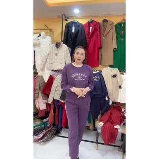 Set Bộ Nỉ Hàn In Chữ Ngực Bo Eo TH134