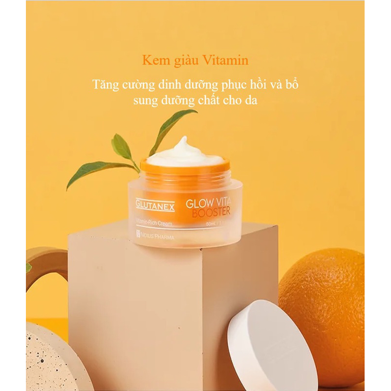 ( Date 6/2024) Kem dưỡng trắng sáng, căng bóng Glutanex Glow VitaC 50ml