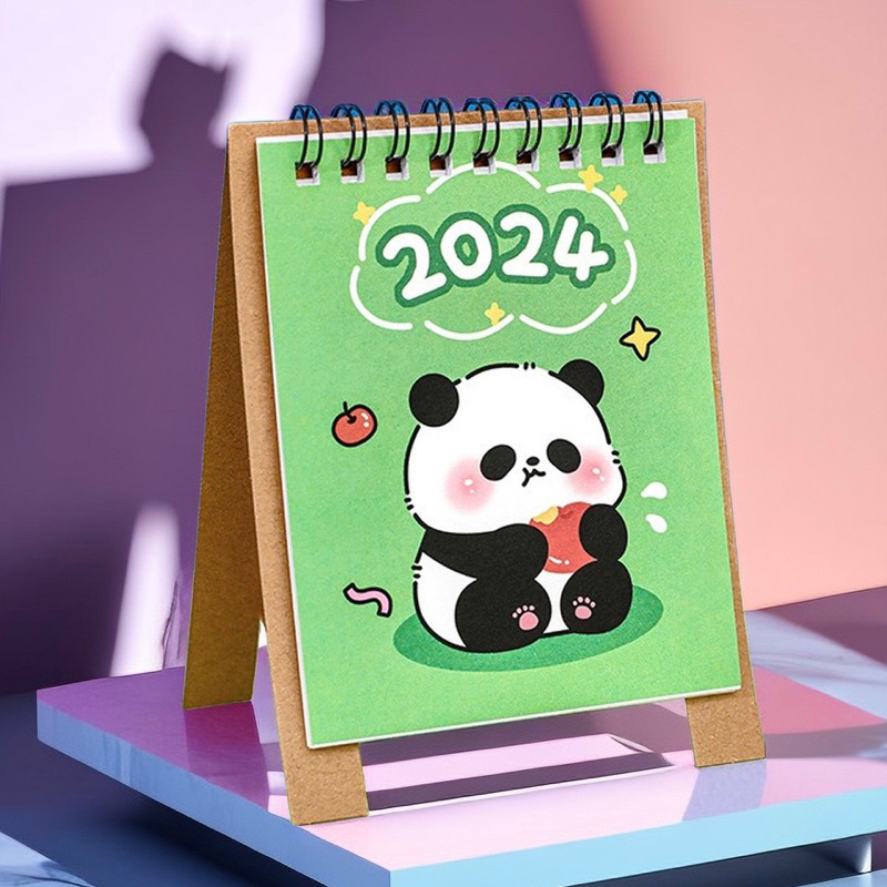 Lịch để bàn năm 2024 in hoạt hình dễ thương