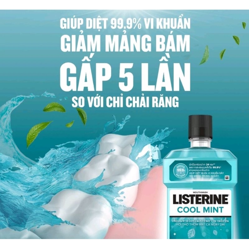 Combo 2 chai nước súc miệng Listerin 750ml- Chính hãng