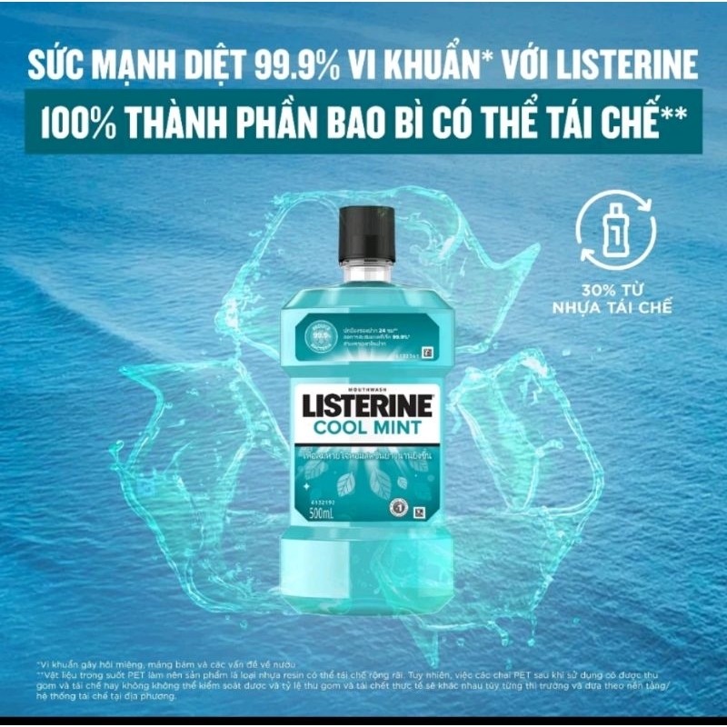 Combo 2 chai nước súc miệng Listerin 750ml- Chính hãng