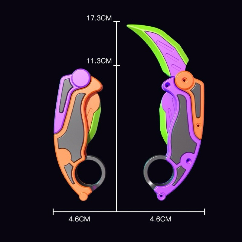 Đồ Chơi Dao Cà Rốt mini đồ chơi Trọng lực Dao Móc Karambit in 3D Dao vuốt in 3D Giảm Stress Quà tặng