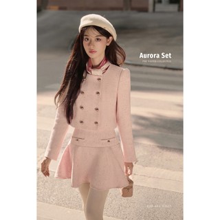Joie des roses - set dạ text hồng aurora