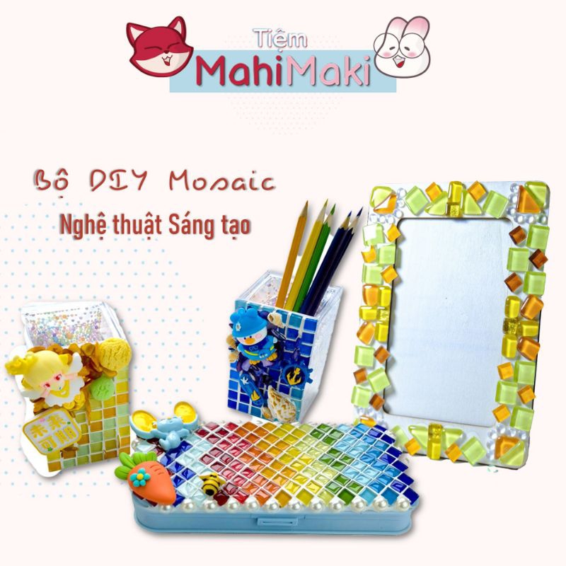 Set DIY trang trí lót ly mosaic Họa tiết sẵn