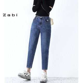 Quần baggy jeans nữ ZABI form rộng lưng thun gắn mạc đen QD008 ulzzang phong cách hàn quốc
