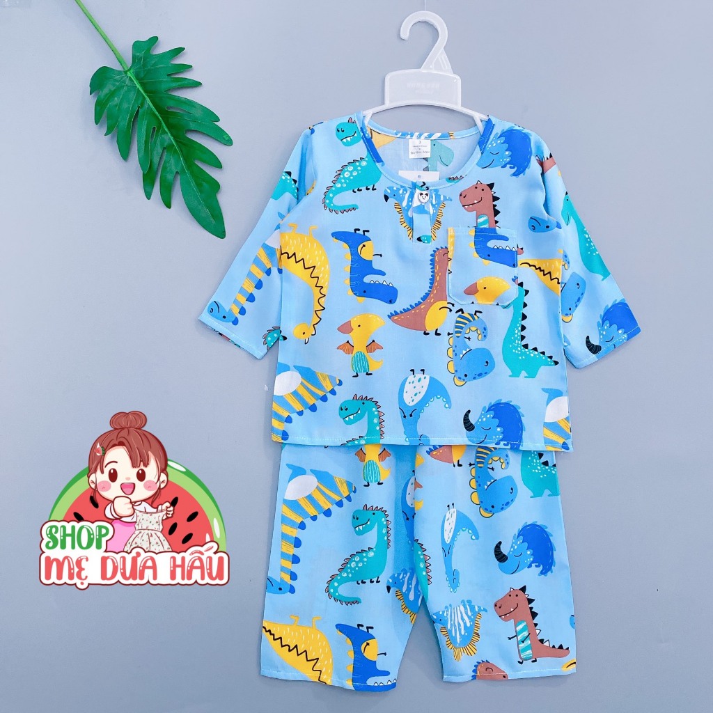 Quần áo bé trai, đồ bộ lanh bé trai dài tay size 8-40kg shop mẹ dưa hấu