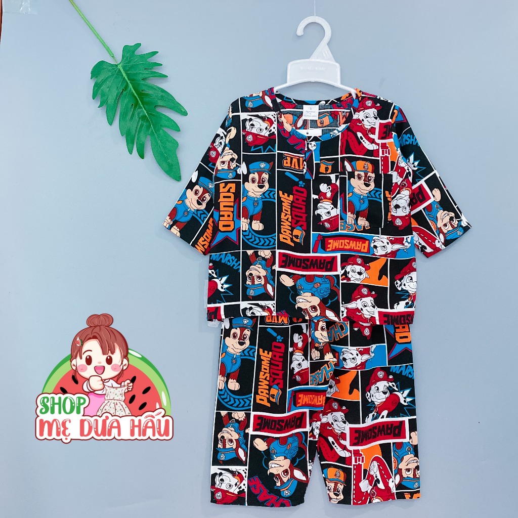 Quần áo bé trai, đồ bộ lanh bé trai dài tay size 8-40kg shop mẹ dưa hấu