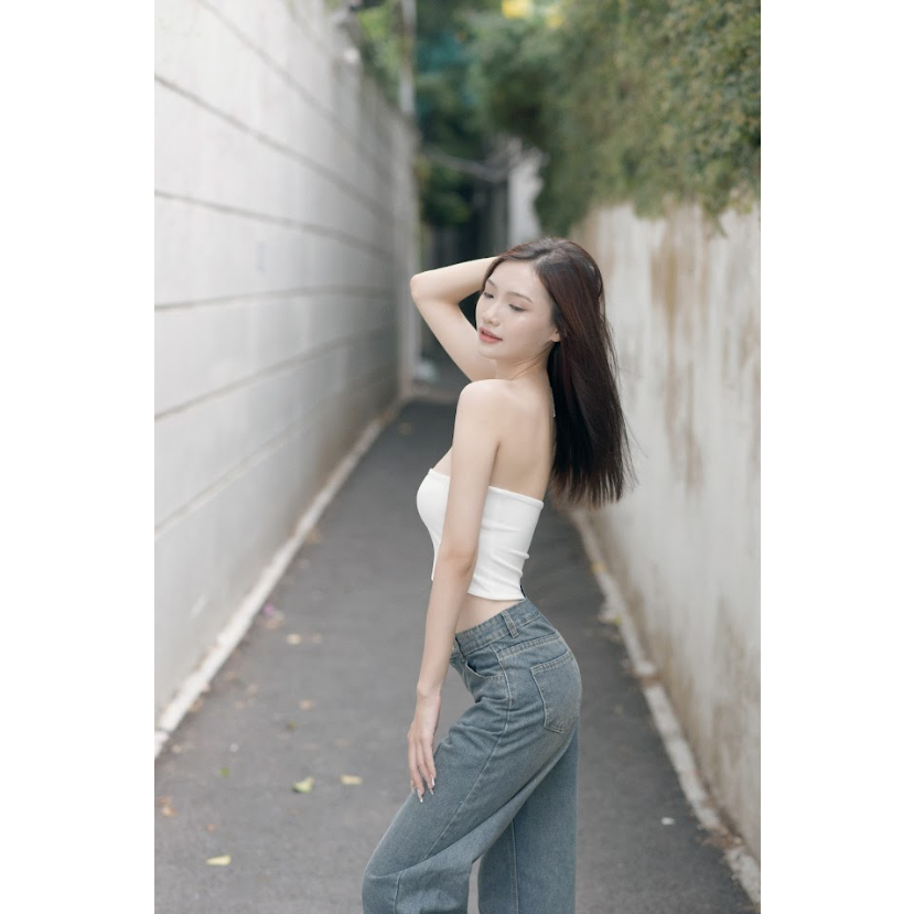 Áo quây ngực 2 lớp  - Áo croptop nữ dáng ôm không dây A10a