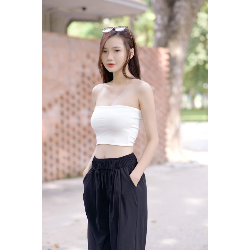 Áo quây ngực 2 lớp  - Áo croptop nữ dáng ôm không dây A10a