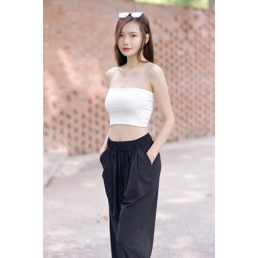 Áo quây ngực 2 lớp  - Áo croptop nữ dáng ôm không dây A10a