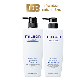Combo dầu gội xả suôn mượt milbon global smooth 500ml