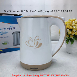 Ấm siêu tốc Electric Kettle PS-C10 , Ấm siêu tốc Electric Kettle inox 304 tự ngắt khi sôi QM Store