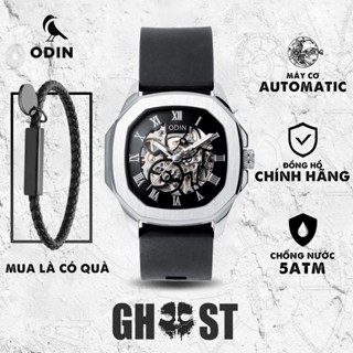 Đồng hồ Nam ODIN -THE GHOST Skeleton | brand Việt-Máy cơ Semi-Automatic-Chống nước 5ATM - Tặng kèm dây đeo & vòng tay