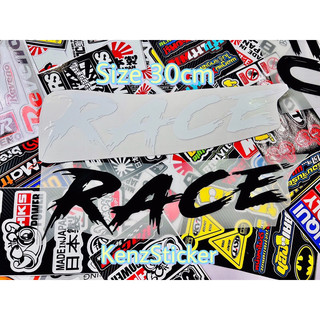 Tem sticker logo chữ race dán trang trí xe, chất liệu decal in siêu trong, chống thấm nước tốt