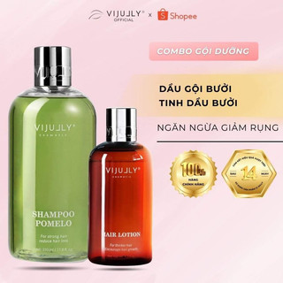 Bộ gội xịt ngăn rụng - kích mọc tóc vijully dầu gội bưởi và xịt tinh dầu bưởi