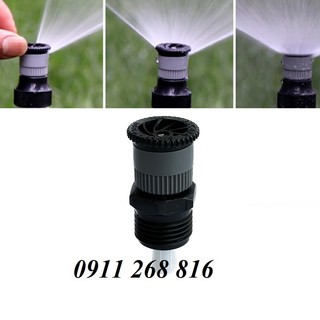 Đầu phun mưa tưới cây bằng nhựa chỉnh góc 0-360 độ ren ngoài 21mm béc phun tưới cây, tưới rau vòi phun mưa tưới sân vườn