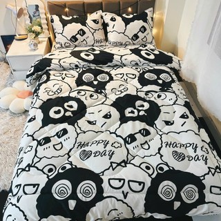 Trọn bộ 5 món chăn phao trần bông ga chun vỏ gối nằm .vỏ gối ôm poly cotton mẫu mới
