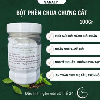 Bột phèn chua chưng cất khử hôi nách hôi chân cam kết 100% nguyên chất giảm tiết mồ hôi sạch gàu nấm da đầu