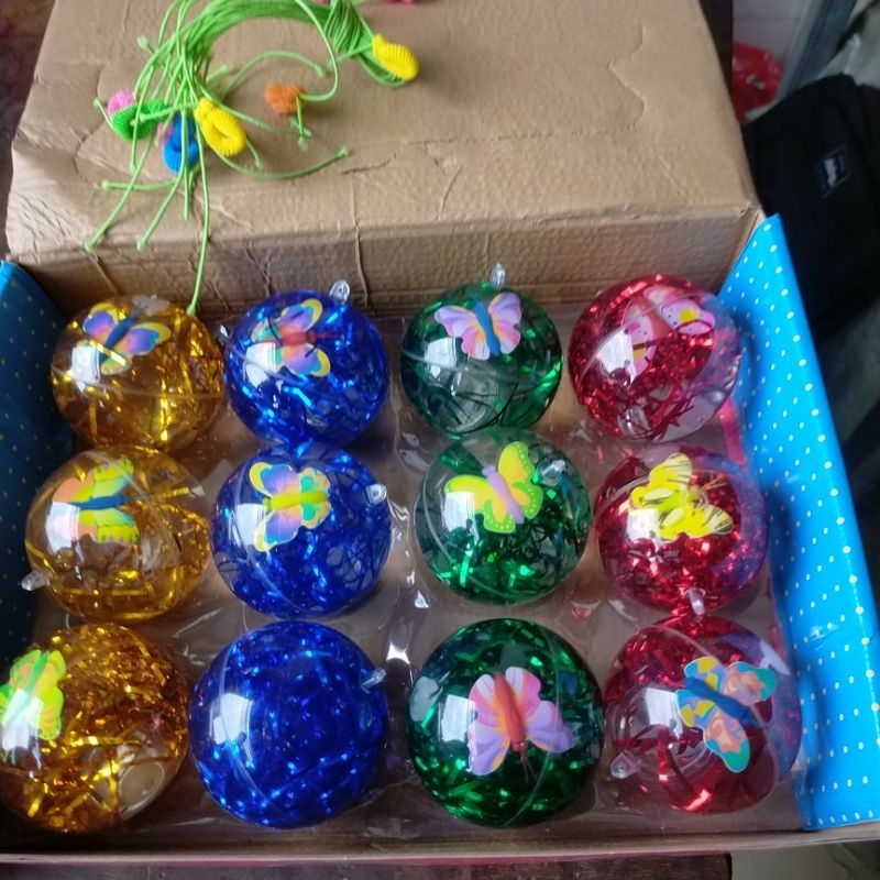 Hộp 12 quả bóng nảy Kim tuyến phát sáng