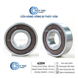 Vòng bi bạc đạn hạt tròn 6204 nắp cao su 2rs giá rẻ hãng kg