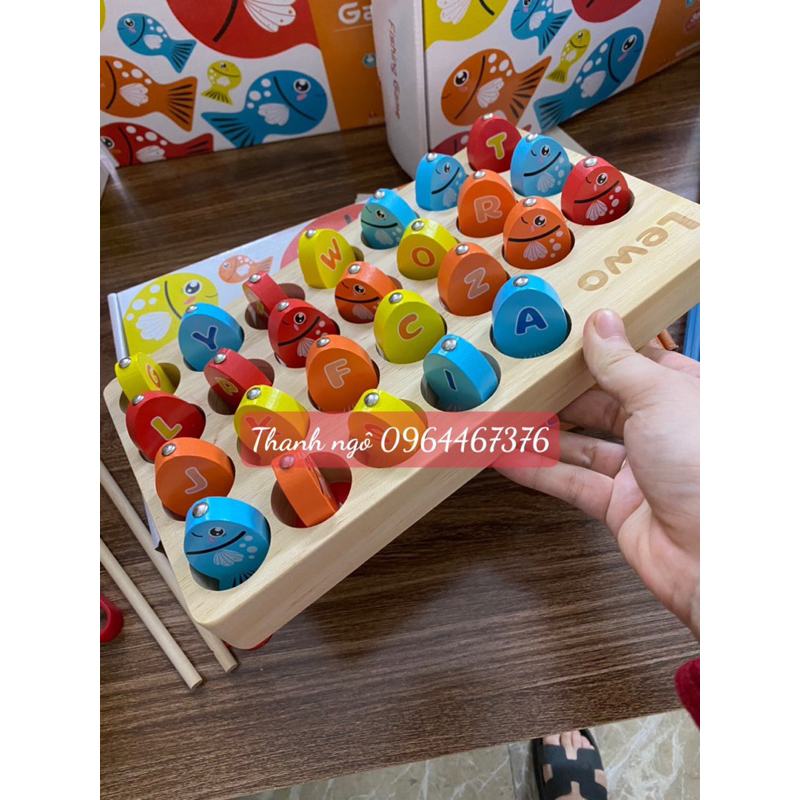 Câu cá gỗ 88 chi tiết kèm 2 cần