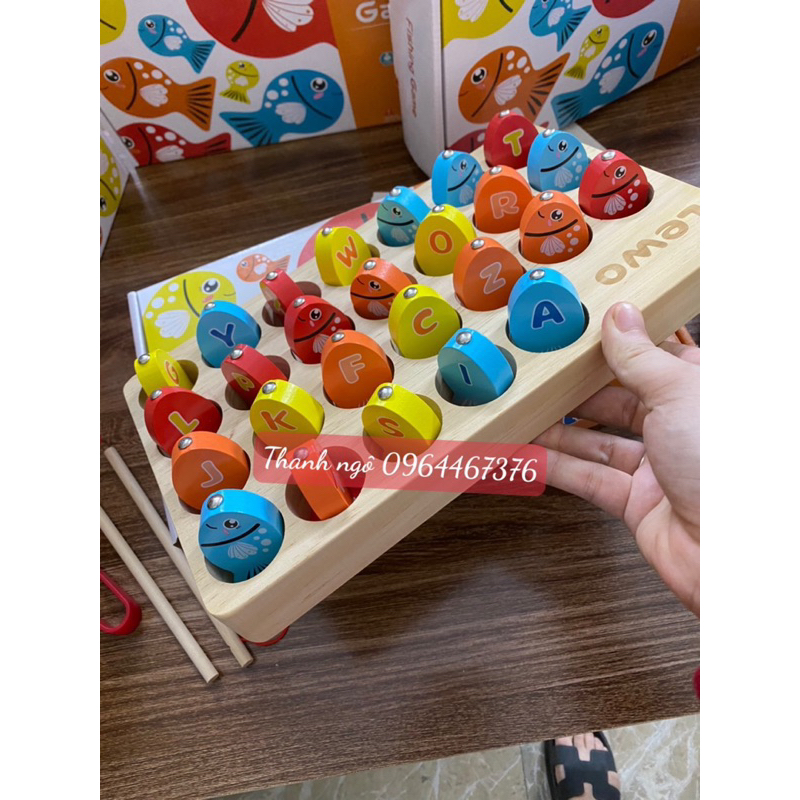 Câu cá gỗ 88 chi tiết kèm 2 cần