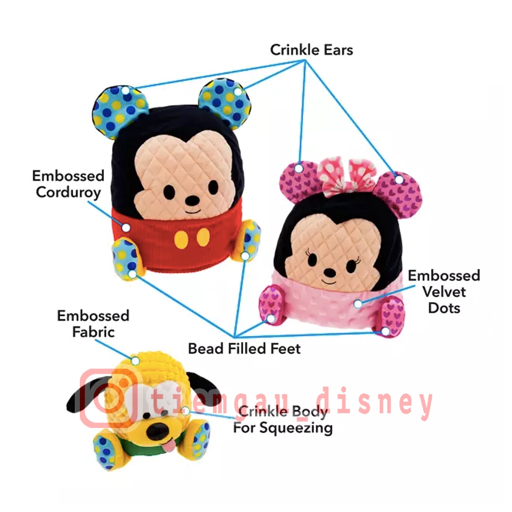 Gấu Bông Bộ 3 Lồng Vào Nhau  Mickey and friends - Chính hãng Disney