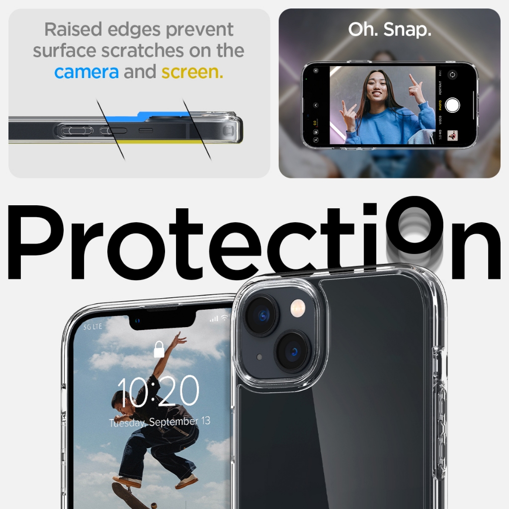 ỐP LƯNG I_PHONE 14,13 SPIGEN ULTRA HYBRID CRYSTAL CLEAR – ACS05040