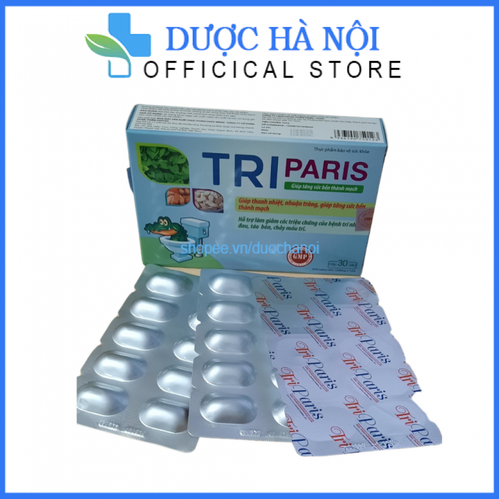 Viên uống tiêu Trĩ  Paris giúp thanh nhiệt, nhuận tràng, tiêu trĩ, táo bón - Hộp 30 viên