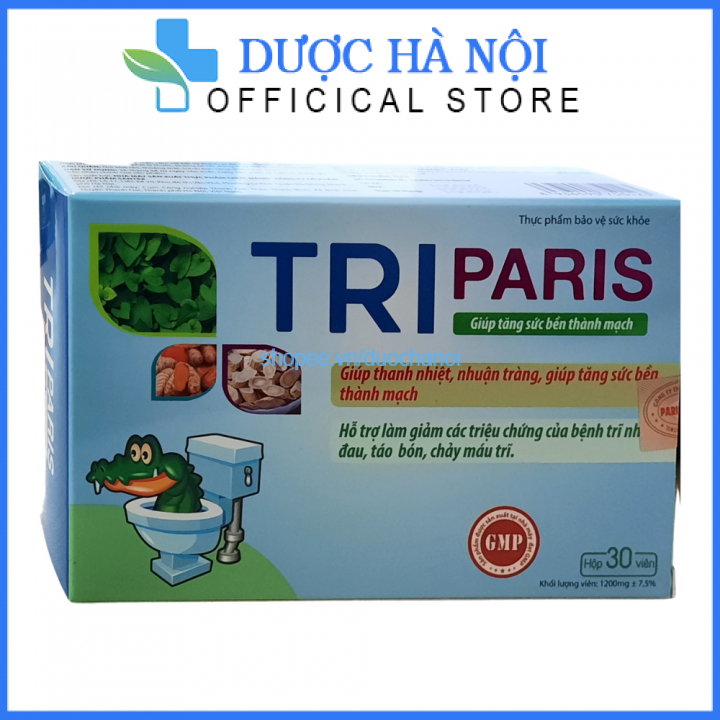 Viên uống tiêu Trĩ  Paris giúp thanh nhiệt, nhuận tràng, tiêu trĩ, táo bón - Hộp 30 viên