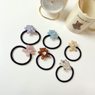 Cột tóc gấu ánh marble đính hạt dễ thương Modleaf Gummy cubic tie Hàn Quốc