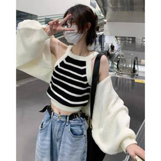 Set len áo yếm kẻ