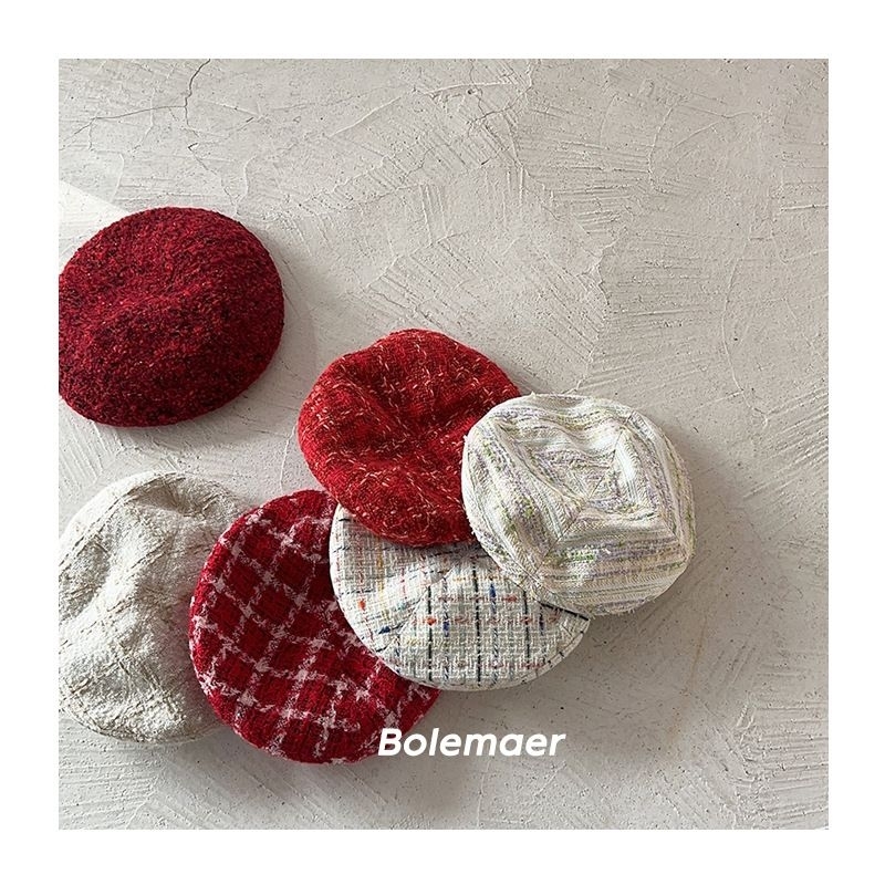 Mũ nồi dạ tweet nhiều họa tiết cho bé gái lớn