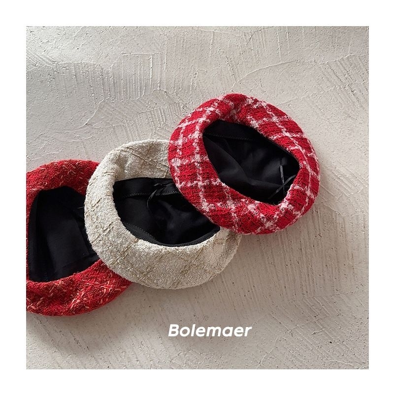 Mũ nồi dạ tweet nhiều họa tiết cho bé gái lớn